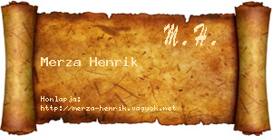 Merza Henrik névjegykártya